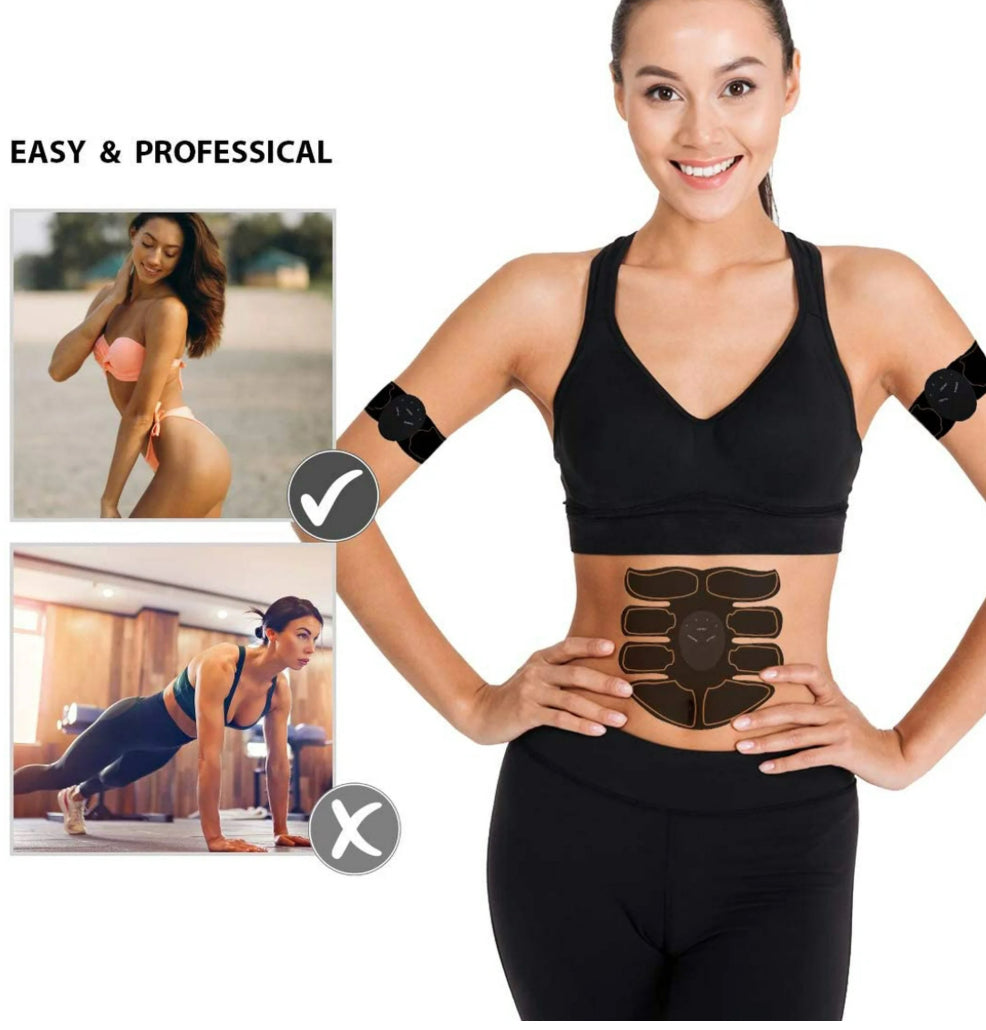 Muscle Toner EMS AB Toning Belt for Body Fitness 6 Modes 10 Levels for Abdomen Leg Arm Abdominal Workout Equipment for Men Women Portable Training Gear at Home Office Wireless Electric ABS Trainer