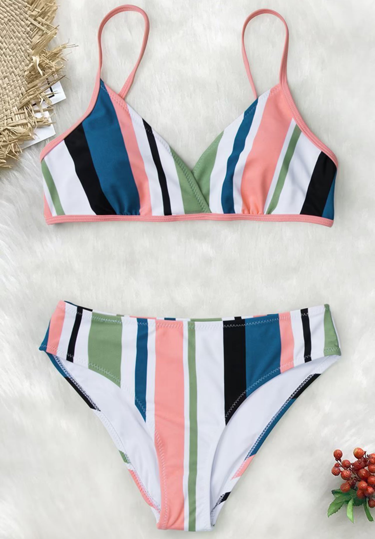 CUPSHE Women’s Honey Girl Striped Bikini