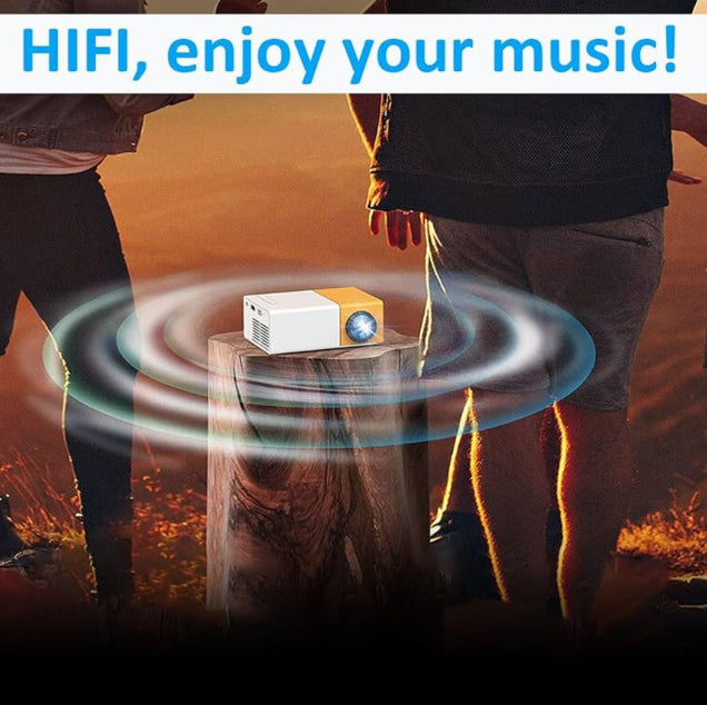 Mini Projector, Full HD 1080P LED Video Projector, HiFi Sound Portable Outdoor Projector, Home Theater Movie Phone Projector for Courtyard Travel Camping