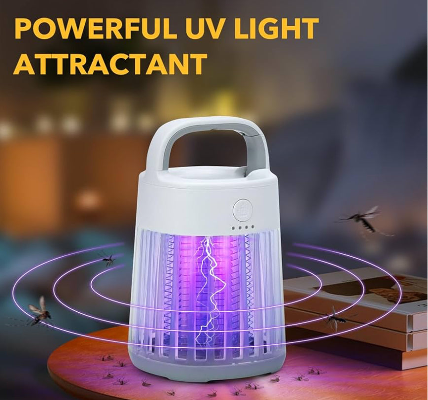 BuzzBGone Mosquito Zapper - 600V LED Indoor Bug Zapper Light with Rechargeable Battery, Up to 6 Hours Battery