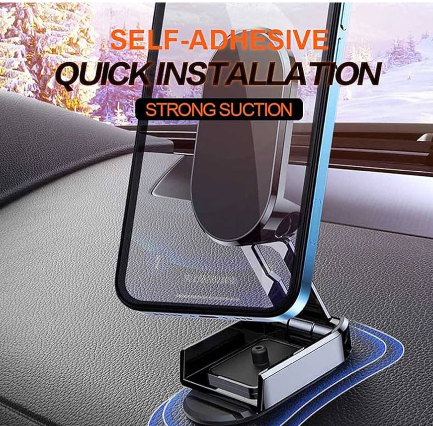Strong Magnetic Folding Holder, 2022 New-Magnetic Phone Holder for Car, Mini 360°rotatable Multifunctional Magnetic Phone Mount, Retractable Adjustable Car Phone Holder for All Phone,A,Silver