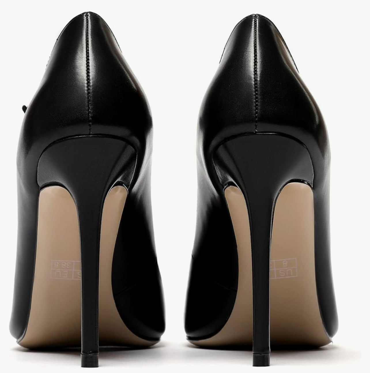 Women's 100mm High Heel Pointed Toe Mary Jane Pumps Ankle Strap Buckle Closure Shoes, Matte Black, Size: 8