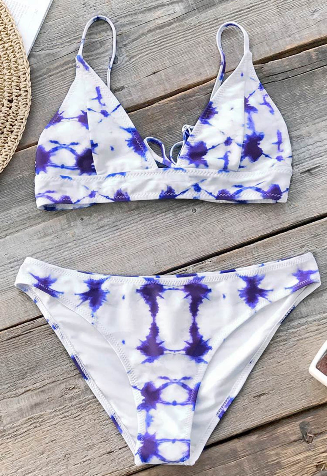 CUPSHE Women’s Blue Crush Tie-dye Bikini