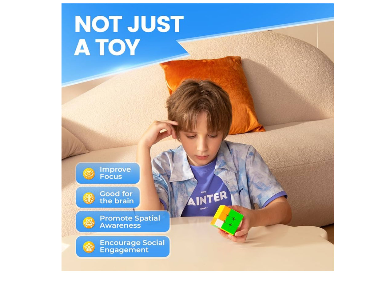 GAN 356 M, 3x3 Magnetic Speed Cube Stickerless for Kids Teens Beginners Travel Games