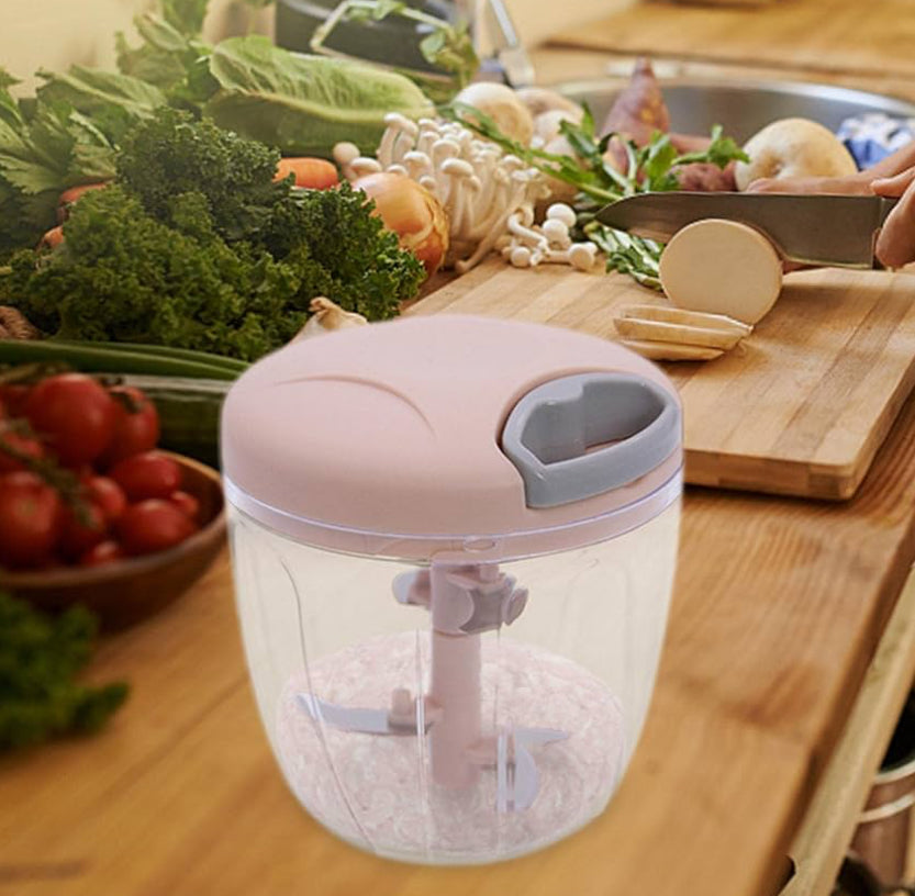 The Crank Chop Manual Food Chopper - Manual Food Choppers,Hand Pull Garlic Crusher, Food Processor for Ginger, Chili, Fruit,