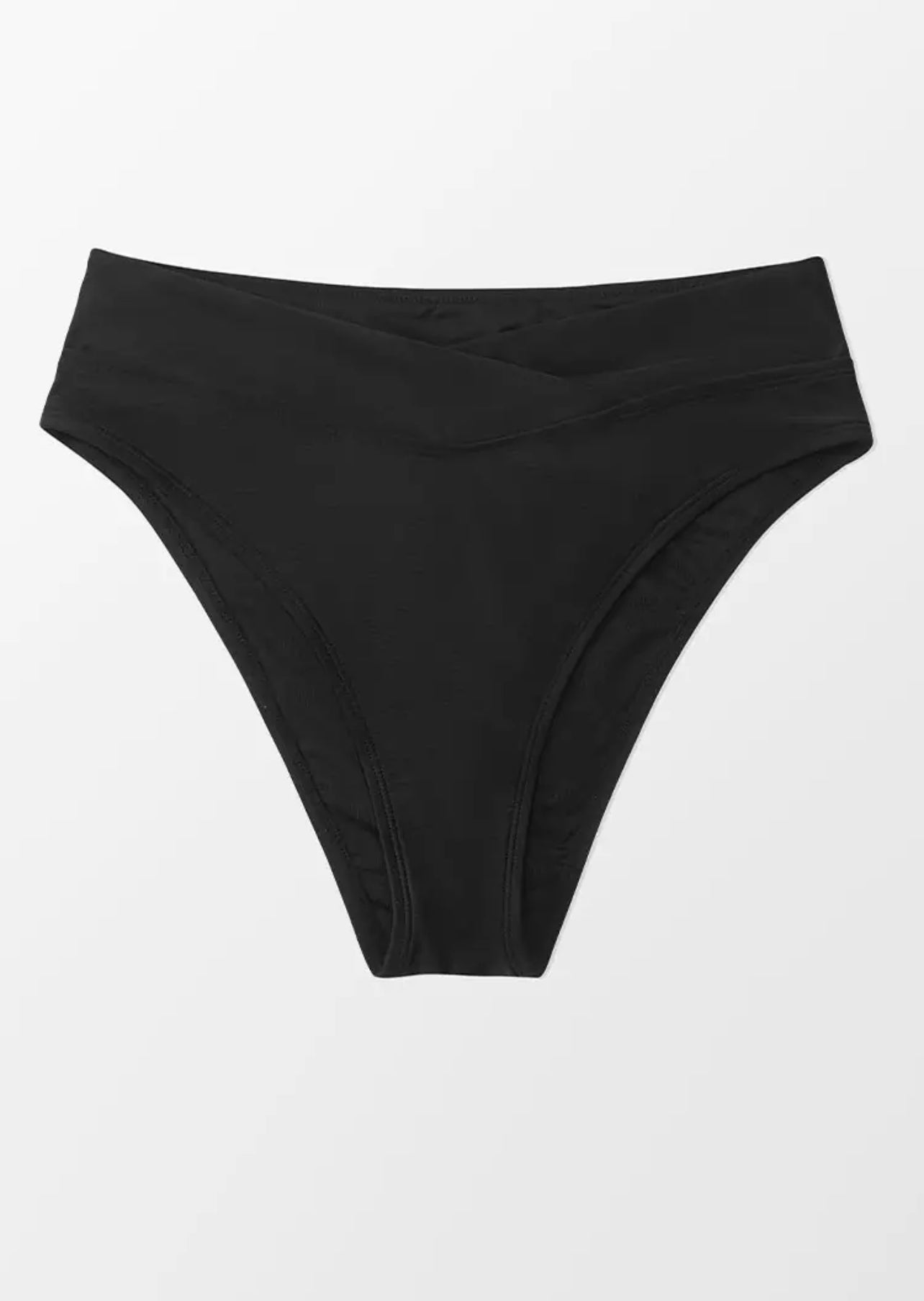 CUPSHE  Black High Waisted Cheeky Bikini Bottom