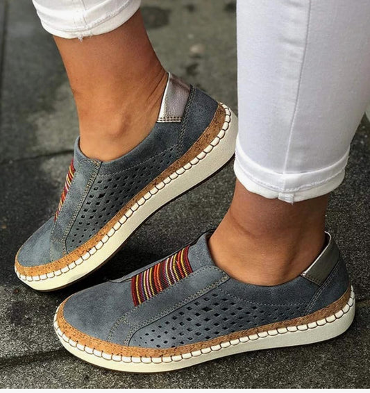 Women's Sports Shoes, Casual Platform Shoes, Hollow Mesh Flats, Breathable Walking Shoes