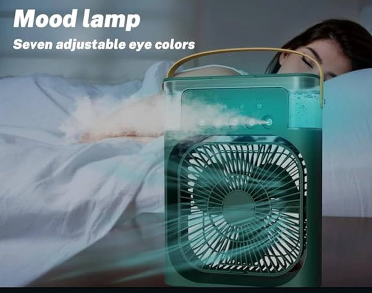 Personal Air Cooler, Green Mini Evaporative Cooler with LED Light