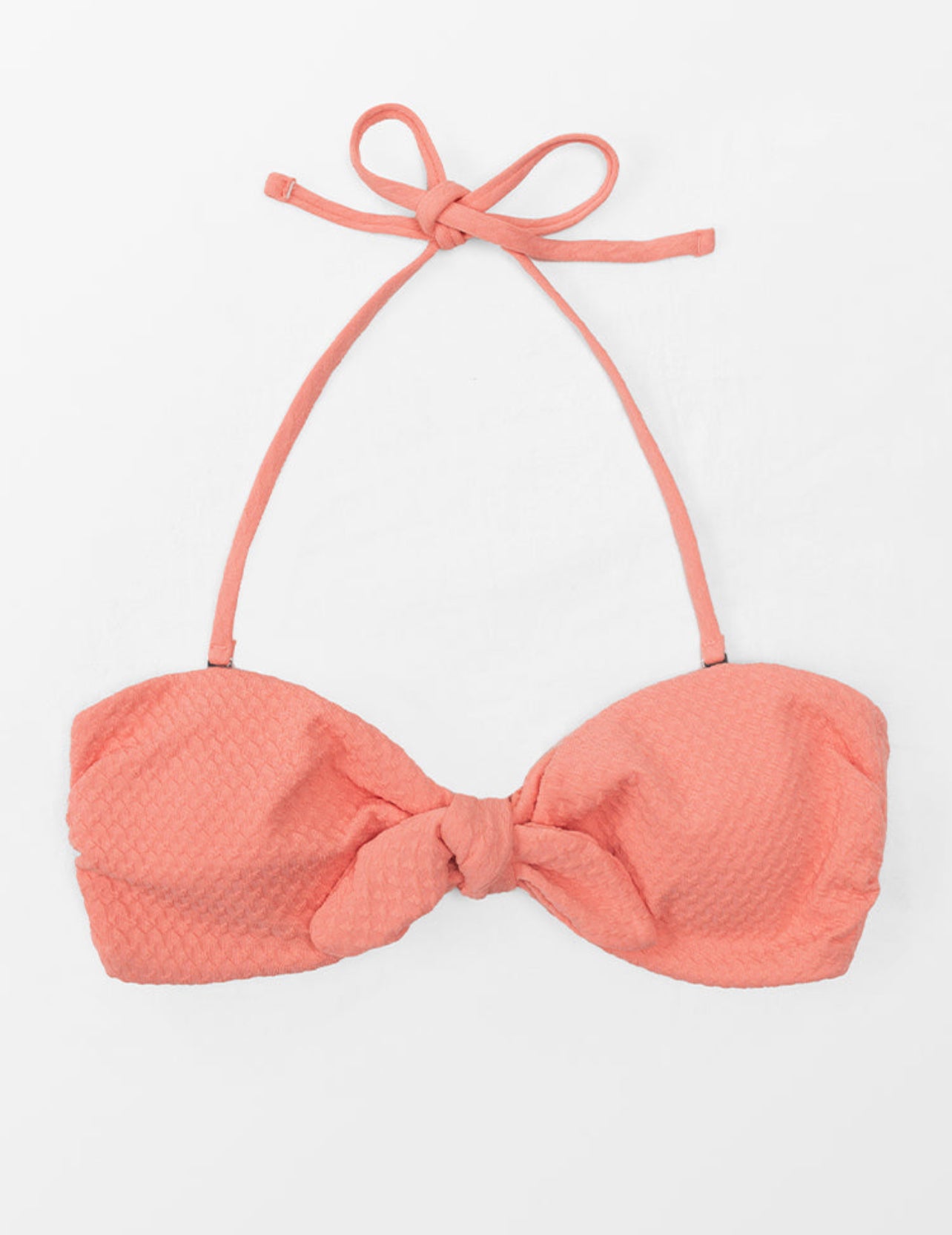 CUPSHE Textured knot front bandeau bikini top