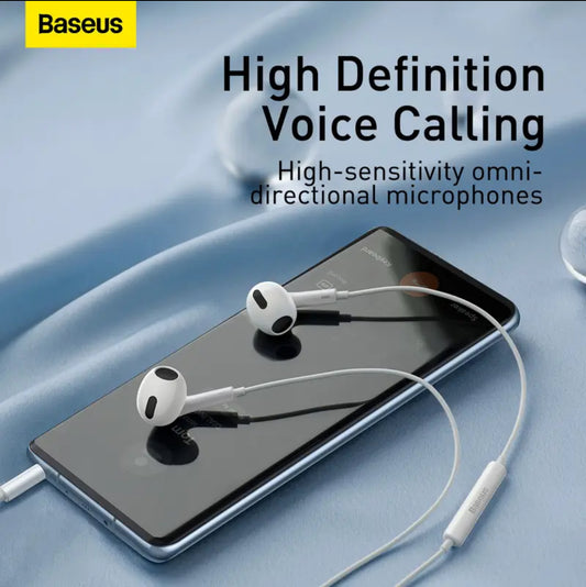 Baseus Encok H17 3.5mm lateral in-Ear Wired Earphone White