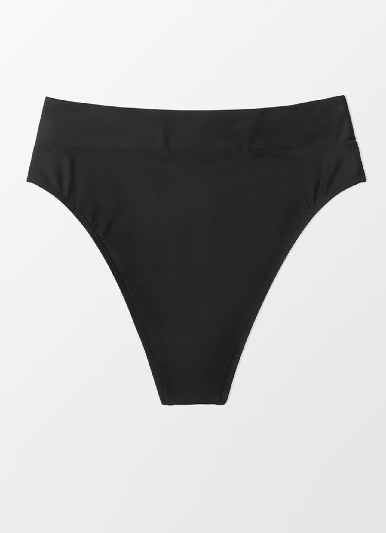 CUPSHE  Black High Waisted Cheeky Bikini Bottom