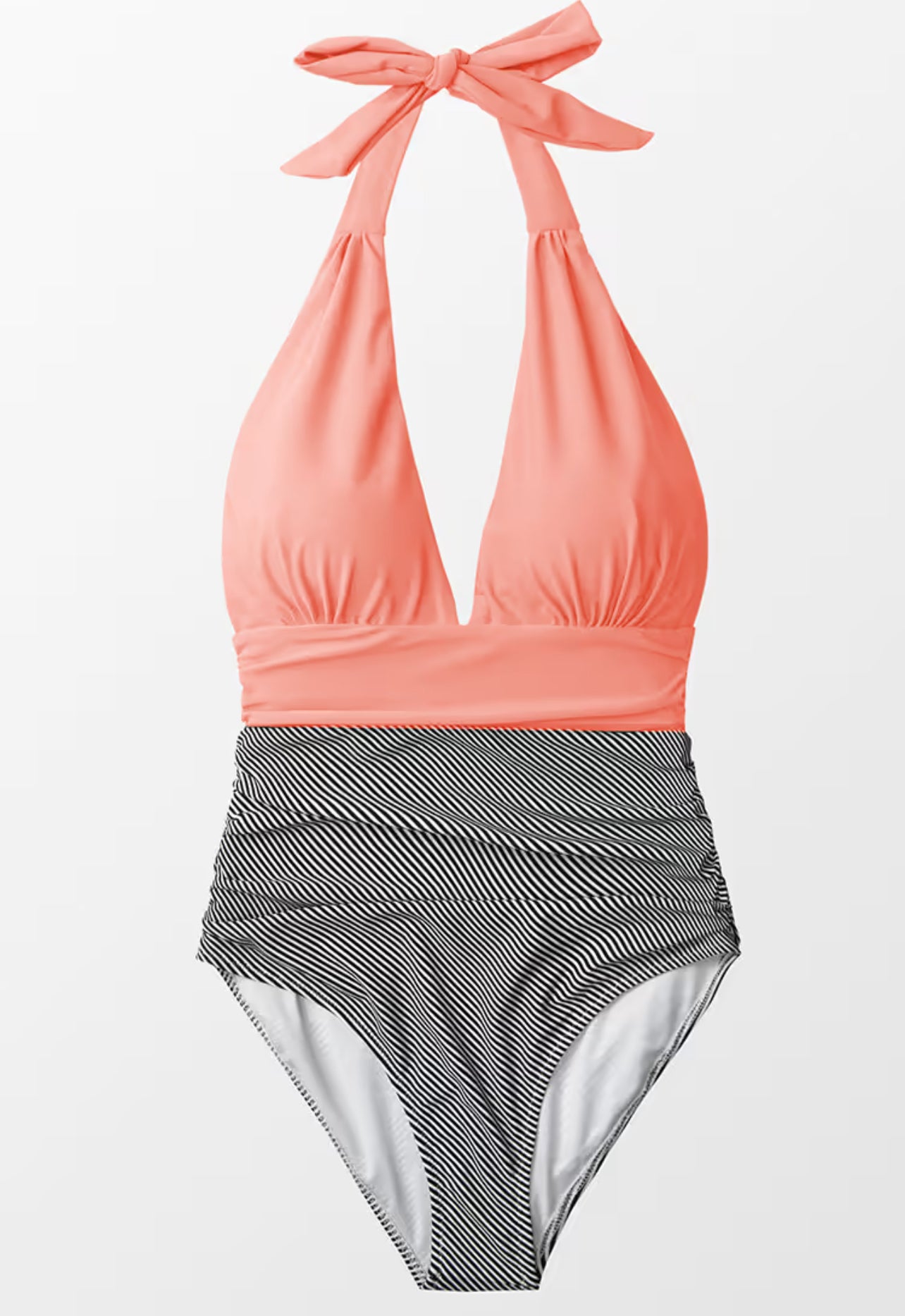 CUPSHE Keeping You Accompanied Pink Stripe One Piece Swimsuit