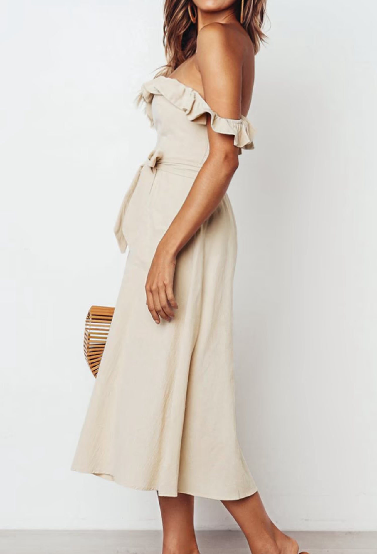CUPSHE Women’s Off The Shoulder Smocked Dress