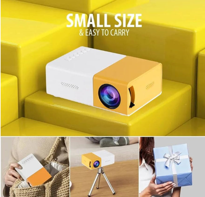 Mini Projector, Full HD 1080P LED Video Projector, HiFi Sound Portable Outdoor Projector, Home Theater Movie Phone Projector for Courtyard Travel Camping