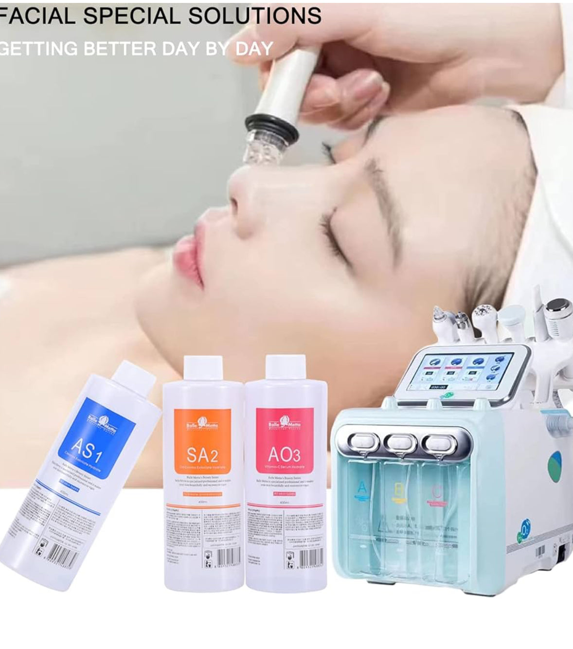 Aqua Peeling Solution AS1 SA2 AO3 Facial Serum Cleansing Liquid 13.5 fl oz Moisturizing Skin Care for Facial Machine Solution