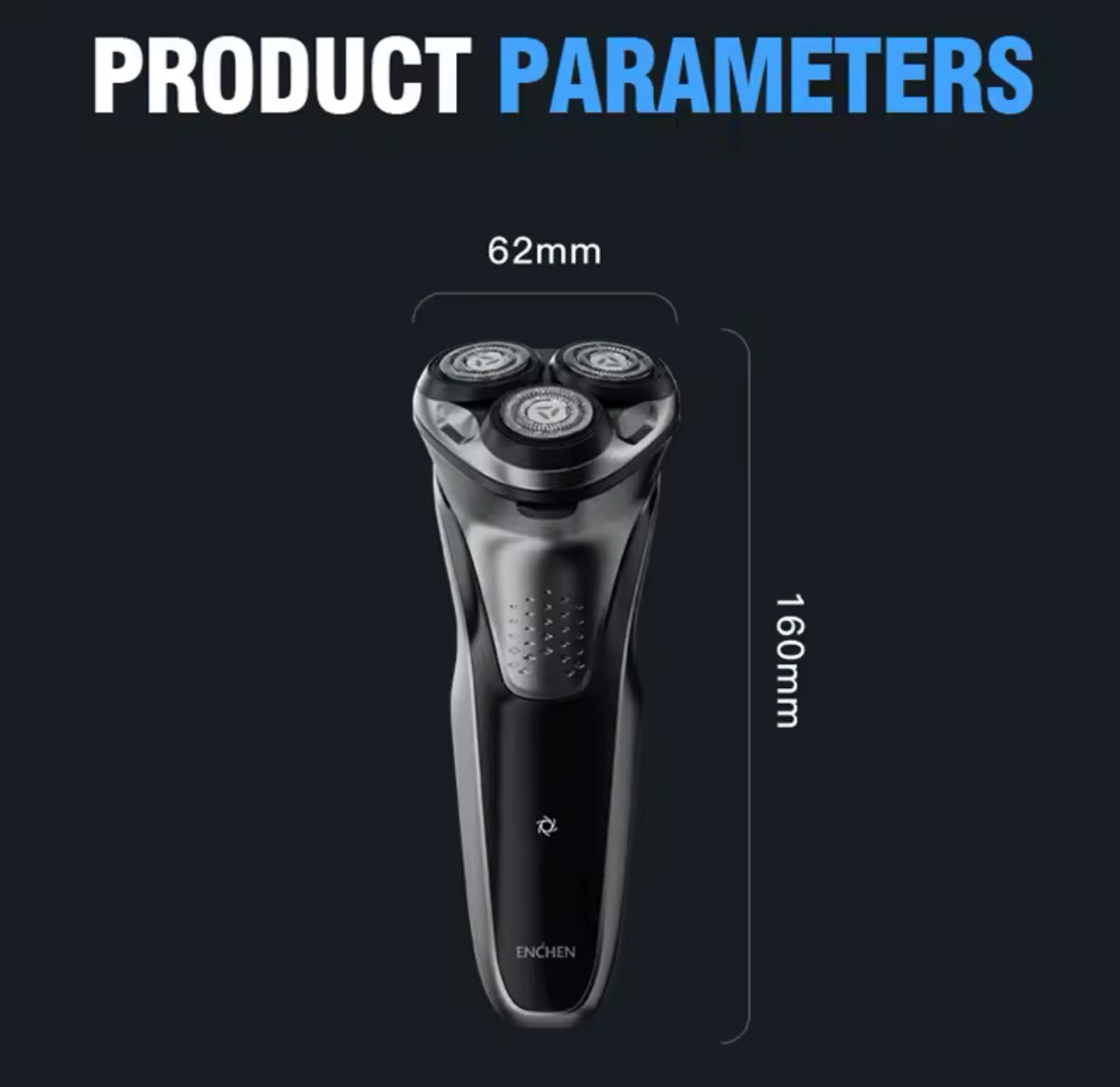ENCHEN Blackstone Plus Electrical Rotary Shaver Full Body Washable IPX7 Waterproof Dry Wet Dual Use Rechargeable Shaving Machine