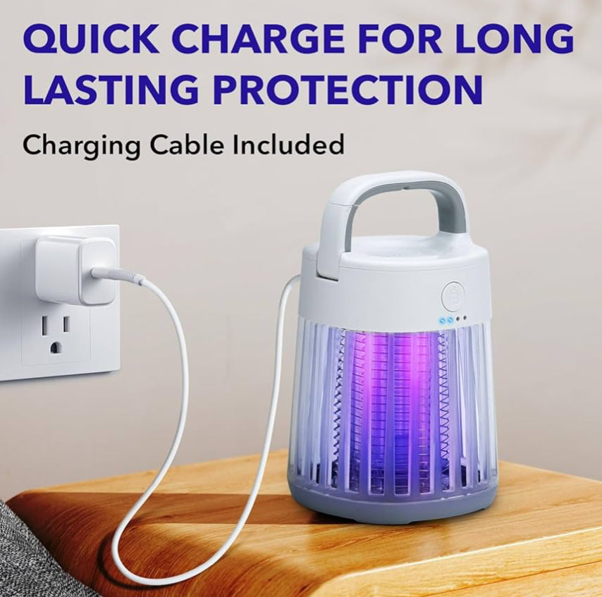 BuzzBGone Mosquito Zapper - 600V LED Indoor Bug Zapper Light with Rechargeable Battery, Up to 6 Hours Battery