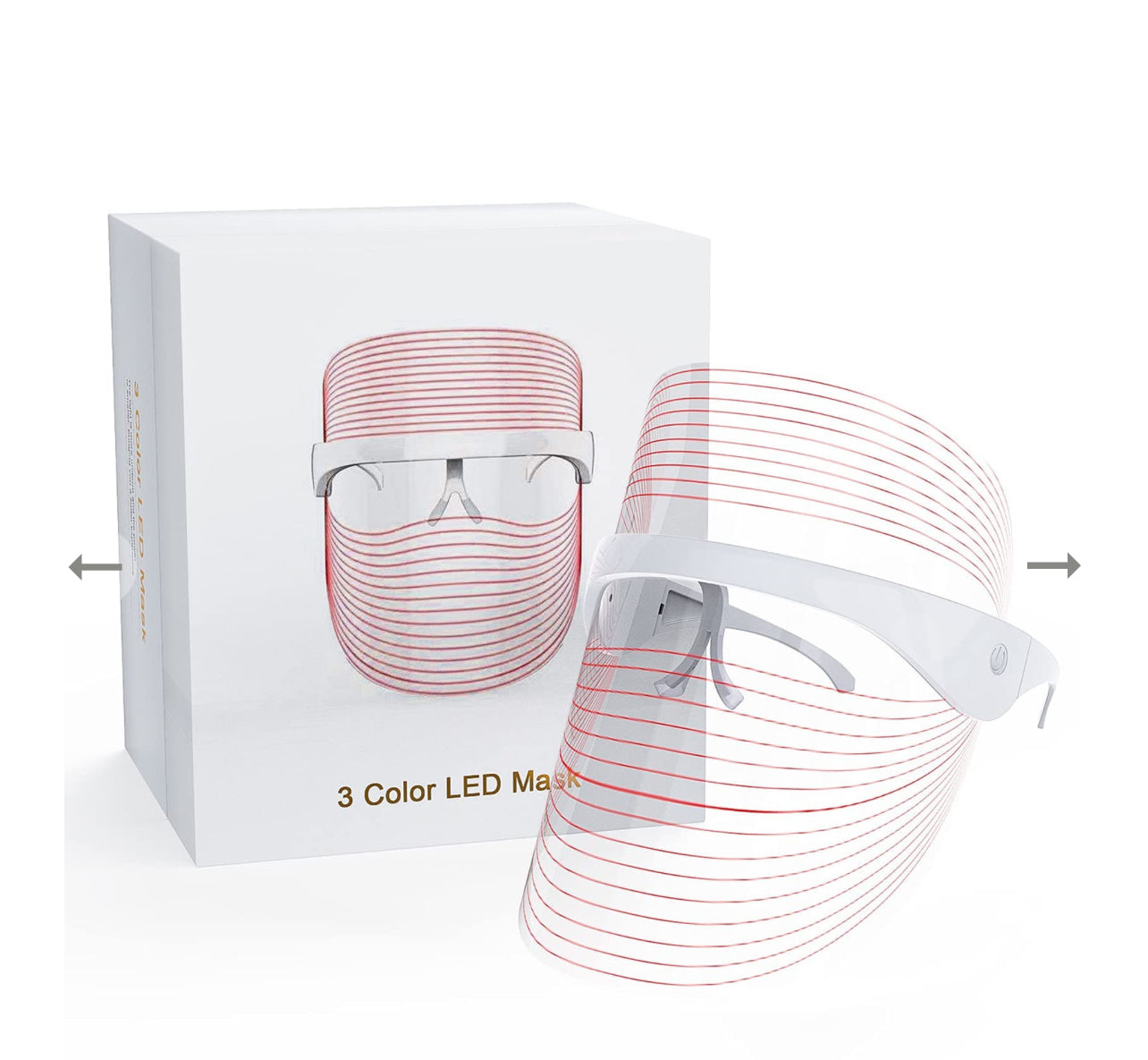 Led Face Mask Light Therapy, 3 Colors Light Therapy Facial Photon Beauty Device for Facial Rejuvenation, Anti-Aging