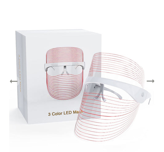 Led Face Mask Light Therapy, 3 Colors Light Therapy Facial Photon Beauty Device for Facial Rejuvenation, Anti-Aging