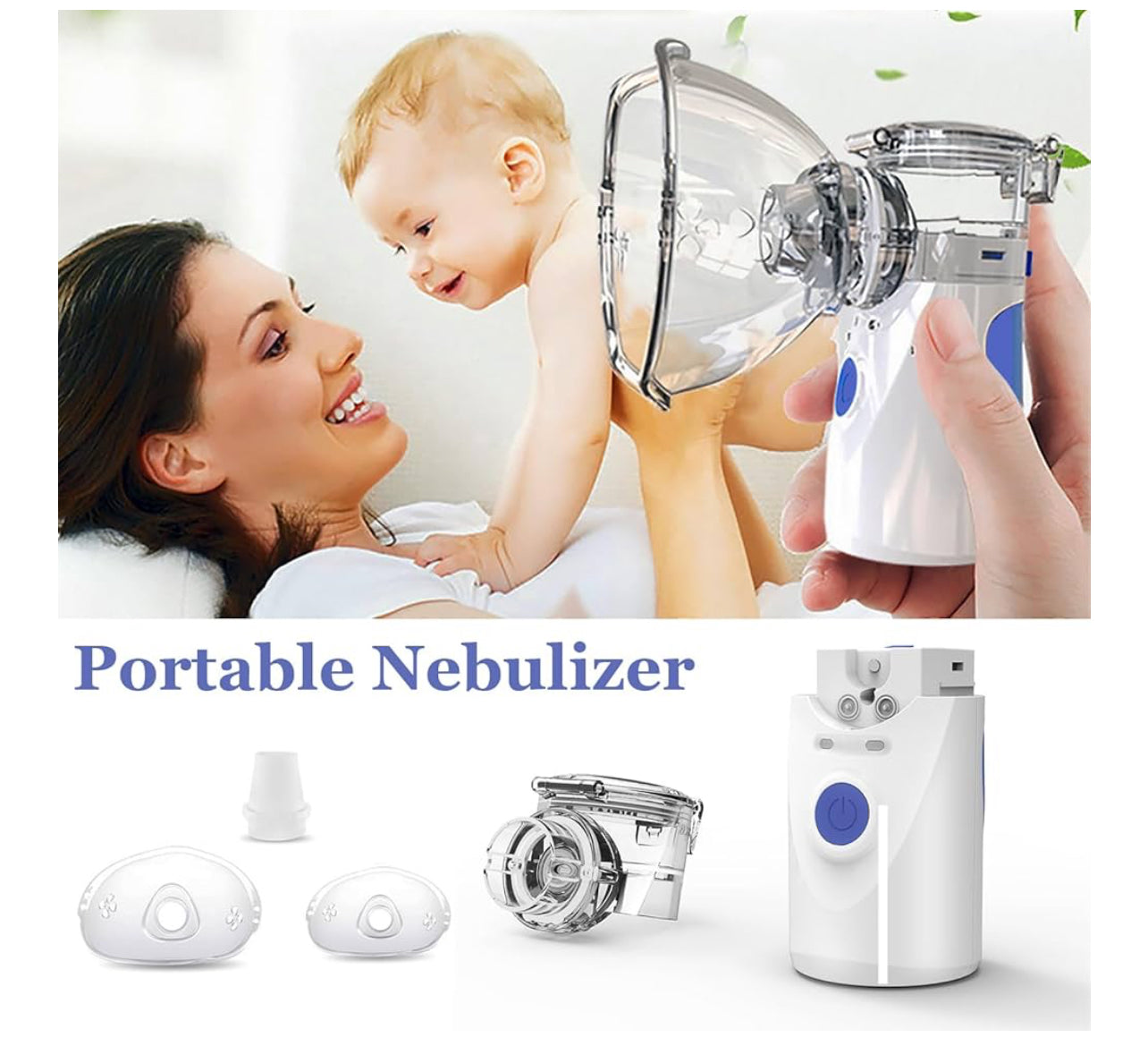 Portable Nebulizer Handheld Mesh Nebulizer for Adults and Kids Ultrasonic for Travel Machine and Household Use
