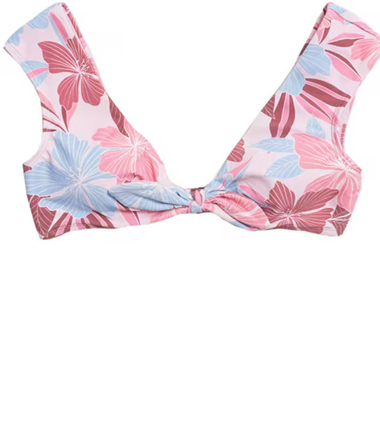 CUPSHE Floral Impressions Bunny Tie Bralette Bikini Top