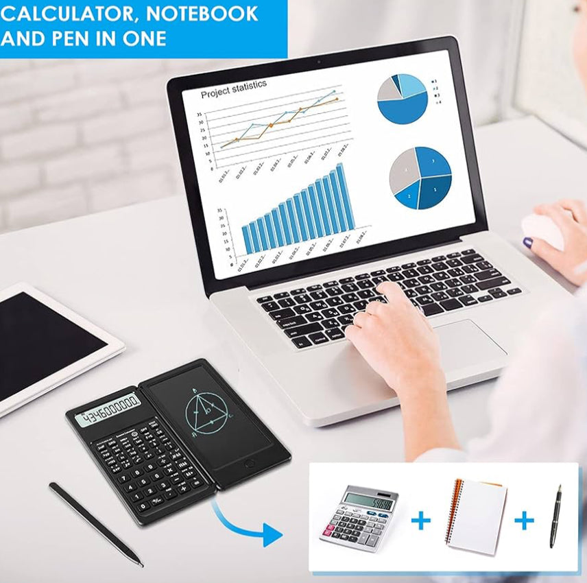 Scientific Calculators for Students, 10-Digit Large Screen, Math Calculator with Notepad, Classroom Must Haves for Middle High School Supplies & College (Black)