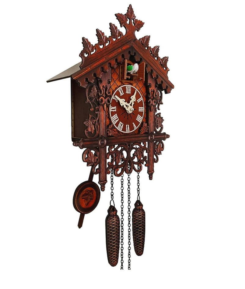 Wall Clock, Wooden Cuckoo Clock, Creative Decoration Cuckoo Clock, Battery Operated Alarm Clock for Indoor Walls Courtyards Living Rooms Halls Offices