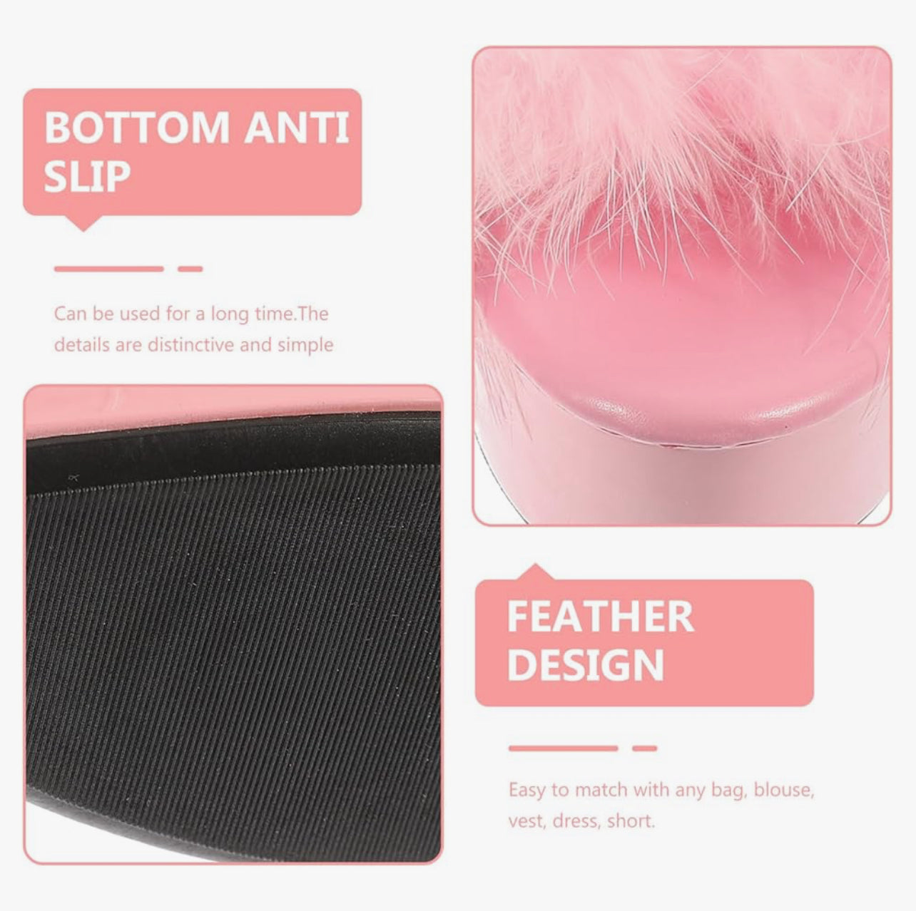Super High Heel Fur Shoes Fluffy Platform Heels for Women Size: 8
