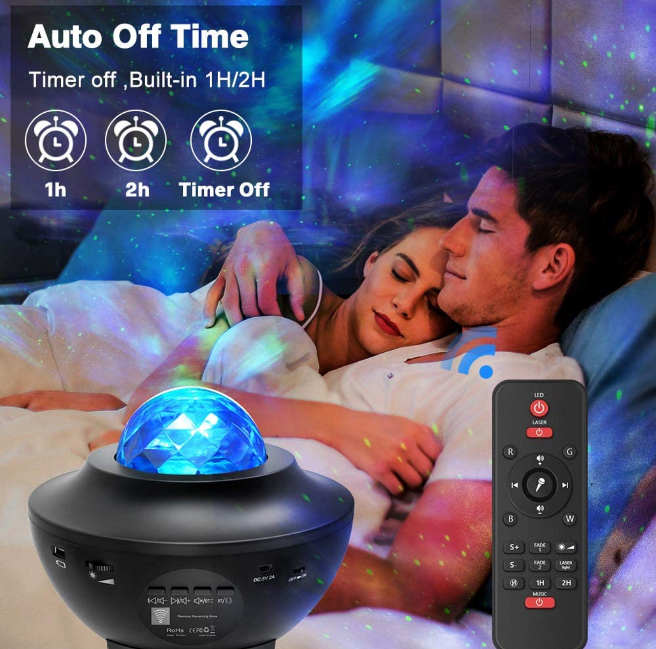 Starry Light RGB Light Projector with Bluetooth and Voice Control