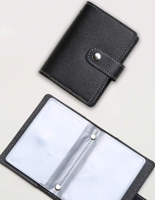 PU Leather ID Card Holder Bank Credit Card Gift Box Multi Slot Slim Card Case 26 Cards (Color : Black)