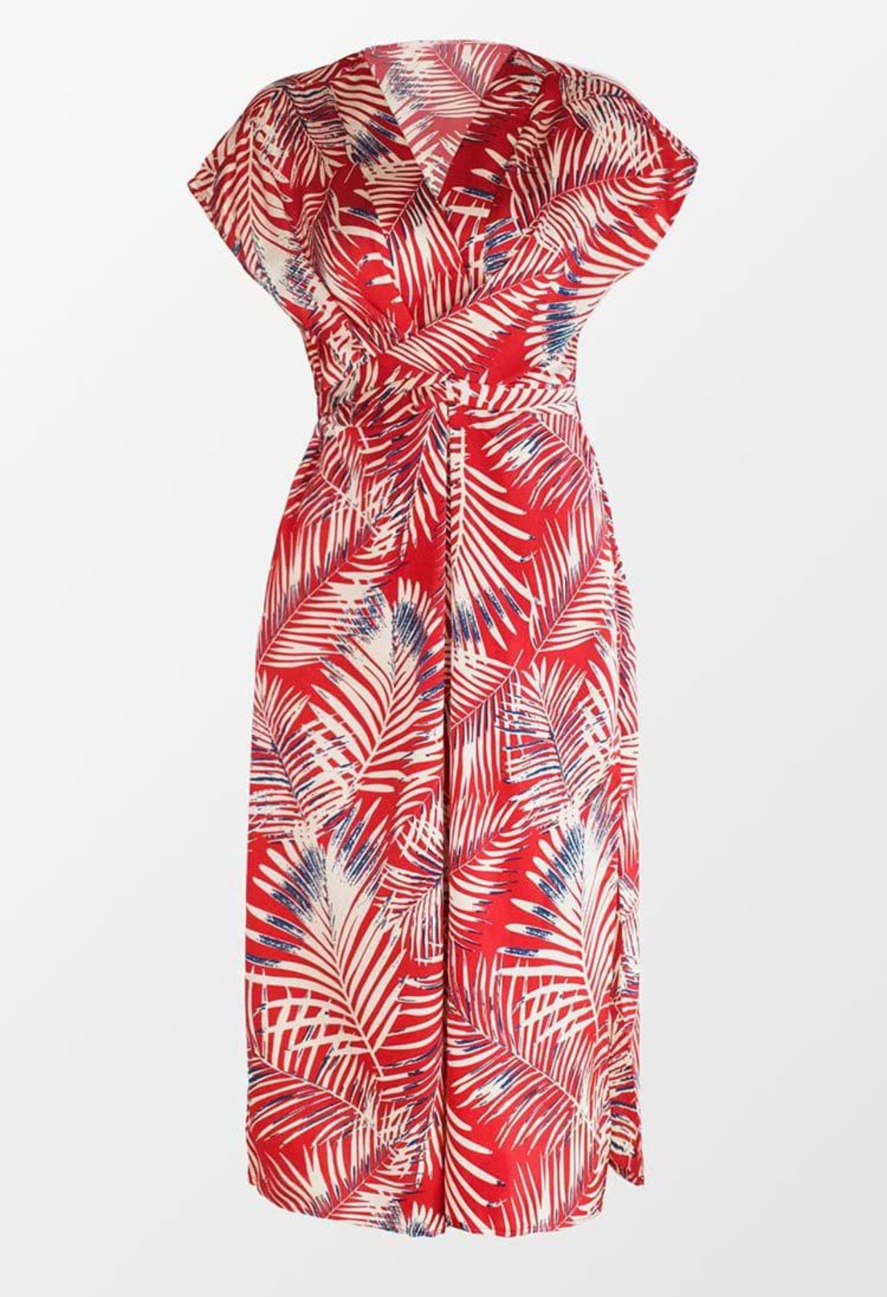CUPSHE Red Tropical Emmy Leafy Wrap  Dress