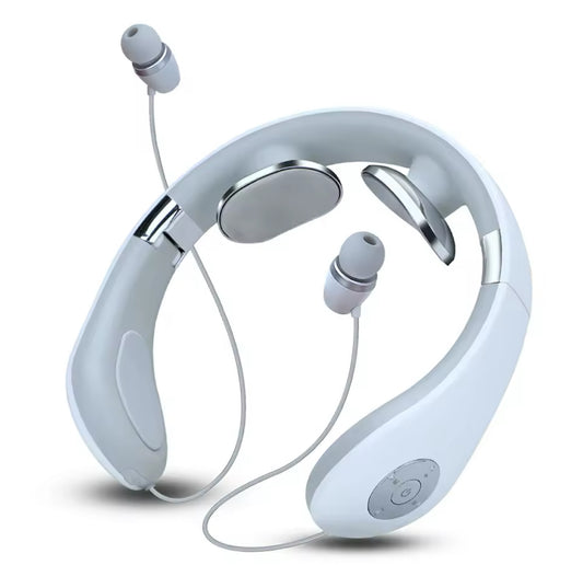New Bluetooth Wireless Headphone 2 in 1 Massager Adjustable Earphone Sport Earbud Neckband In-ear Headset