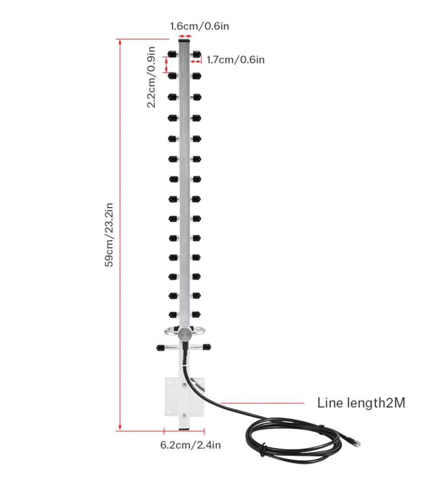 1.5M 2.4GHz 25DBI High Gain Yagi WLAN WiFi Wireless Directional Antenna Booster With RP-SMA Connector For Wireless Network Router Reapter USB Adapter