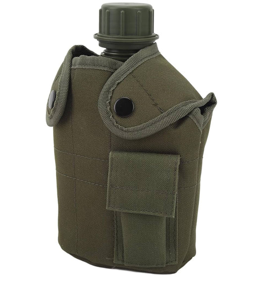 Portable Water Canteen, 1L Large Capacity Canteen with Cover and Cup Leak Proof Wide Mouth Portable Canteens for Outdoor Gym Hiking Travel