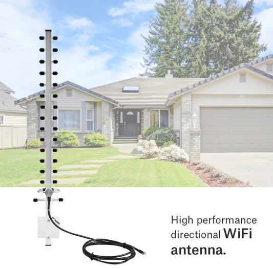 1.5M 2.4GHz 25DBI High Gain Yagi WLAN WiFi Wireless Directional Antenna Booster With RP-SMA Connector For Wireless Network Router Reapter USB Adapter