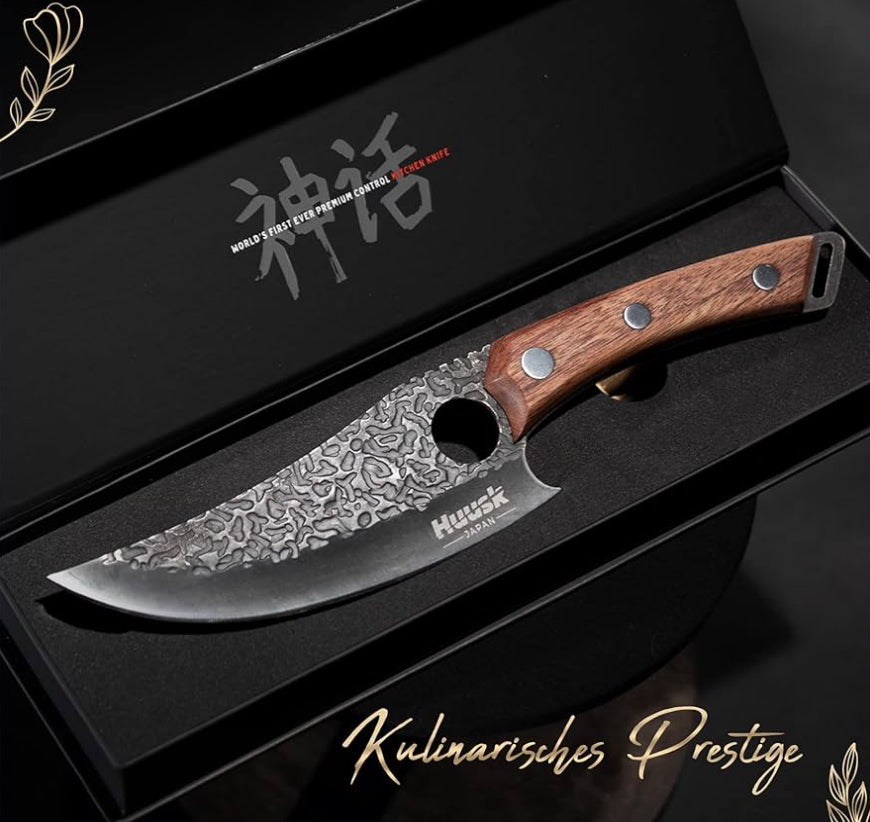 Huusk Viking Knife, Chef Knives Hand Forged Full Tang Boning Knives with Sheath Japanese Butcher Meat Cleaver Kitchen Japan knives Caveman Knife for Home or Camping / Huusk kitchen Scissors