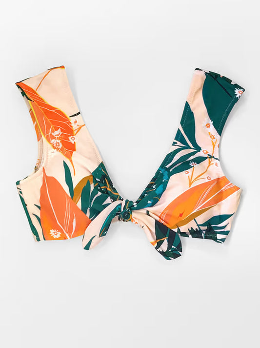 Bright Leafy Print Bikini Top