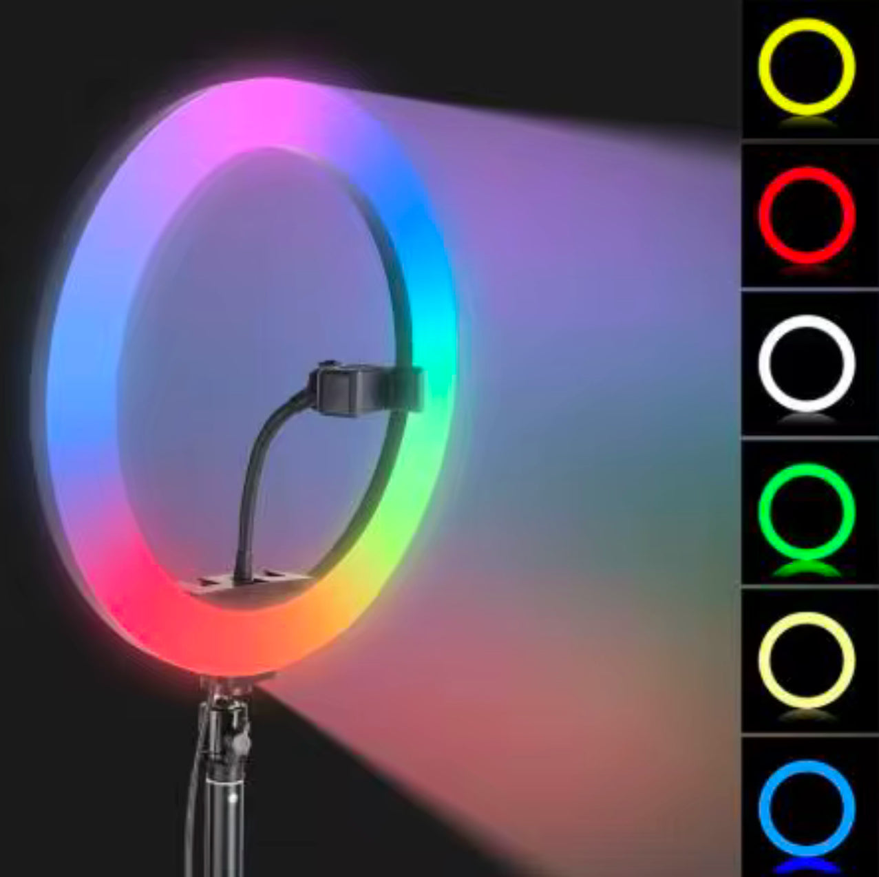 6inch RGB Ring Light Colorful LED Photography Lamp Lighting Modes Dimmable USB Powered