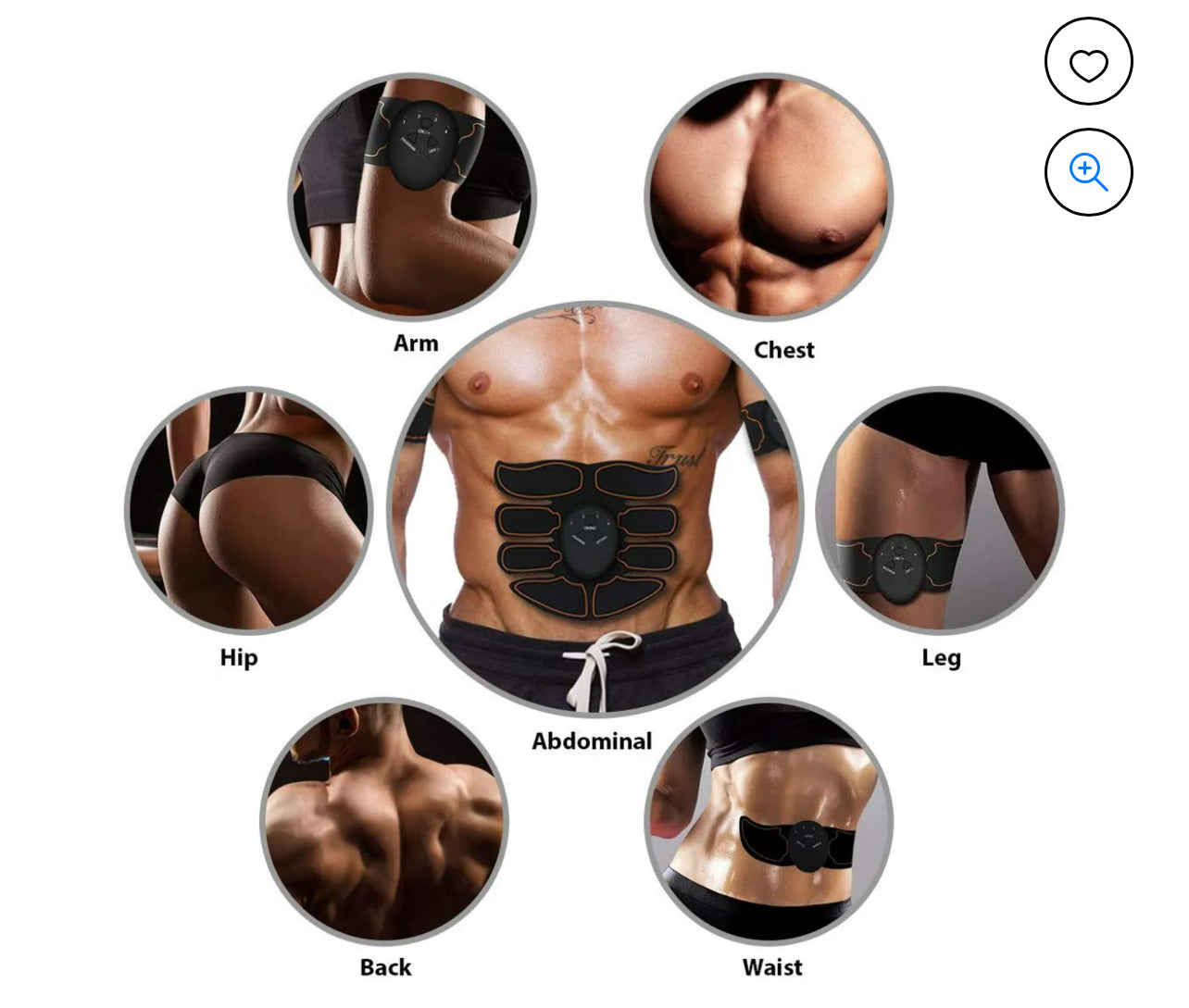 Muscle Toner EMS AB Toning Belt for Body Fitness 6 Modes 10 Levels for Abdomen Leg Arm Abdominal Workout Equipment for Men Women Portable Training Gear at Home Office Wireless Electric ABS Trainer