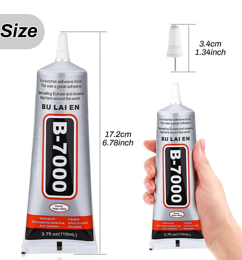 B7000 Jewelry Bead Glue, Clear 3.7 Fl Oz B7000 Multipurpose Adhesive Super Glue(110 Ml/ 3.7oz)