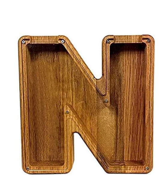 Wooden Piggy Bank Personalized Letters Coin Bank Piggy Bank Text Engraved Money Box Wooden Piggy Bank Gift for Kids Christmas Birthday Gift Home Decoration