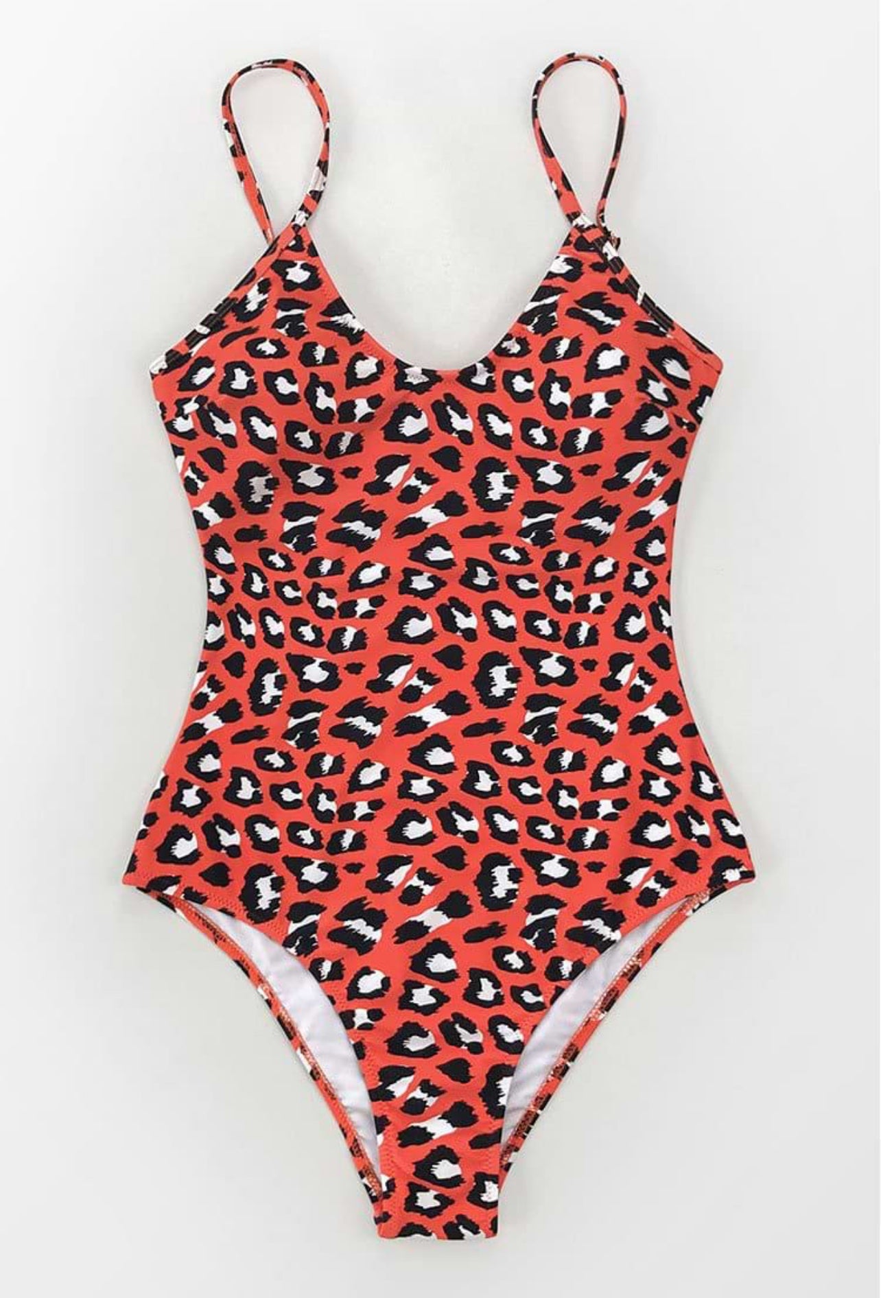 CUPSHE Women’s Red Leopard Print One Piece Swimsuit