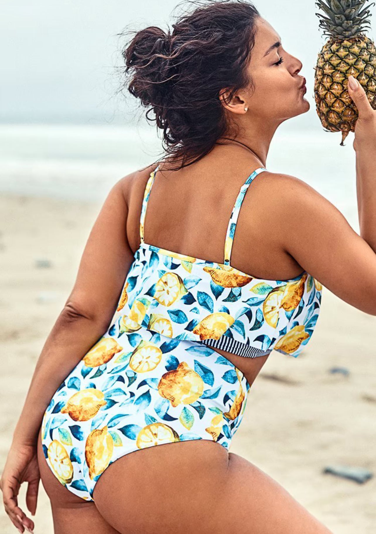 Women’s CUPSHE Leaf And Lemon Printed Plus Size Bikini