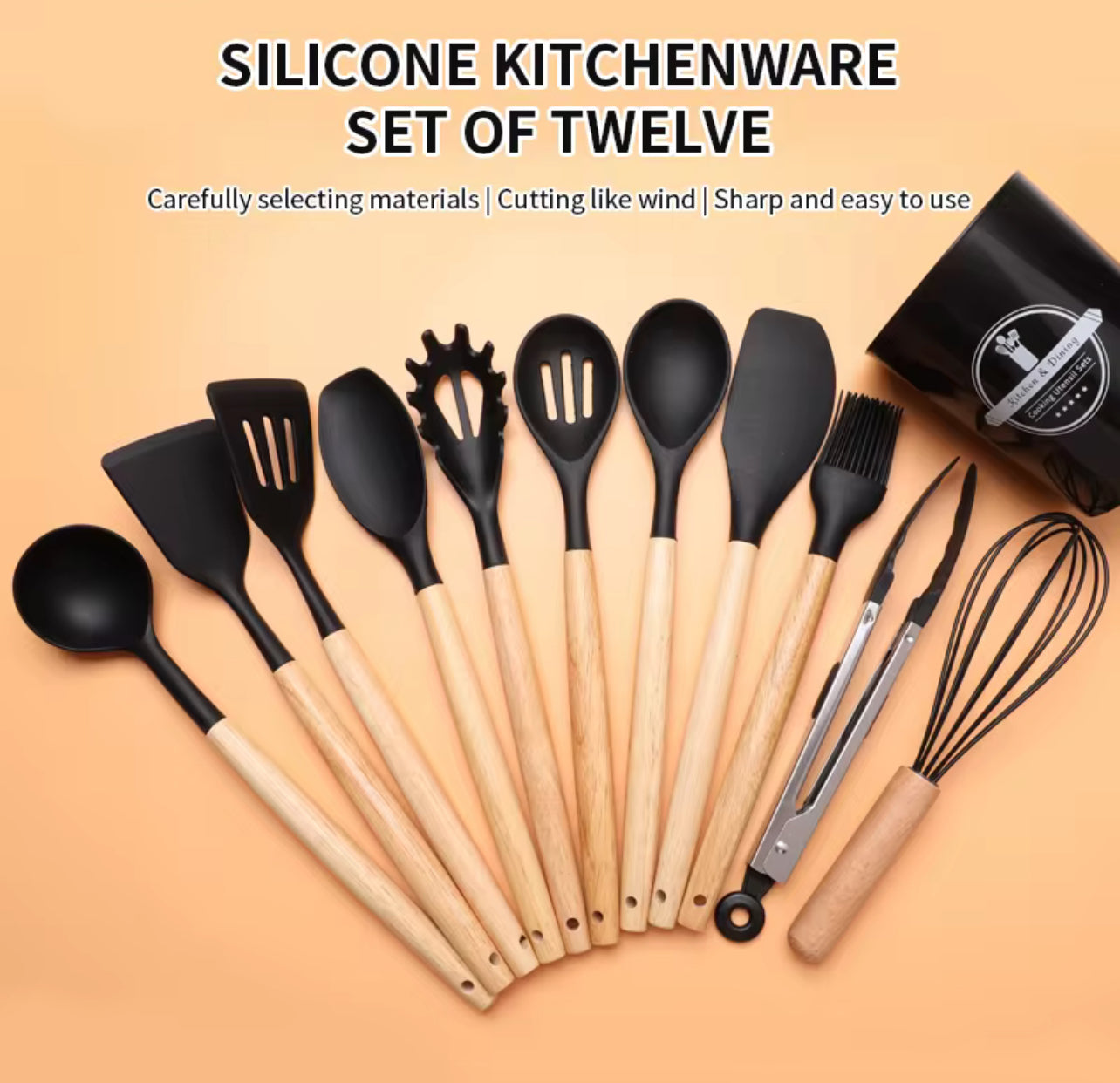 Kitchen Tools 12pcs/Set Non-Stick Silicone Kitchen Utensils Spatula Spoon Cooking Tools Cookware Kitchenware Heat Resistant