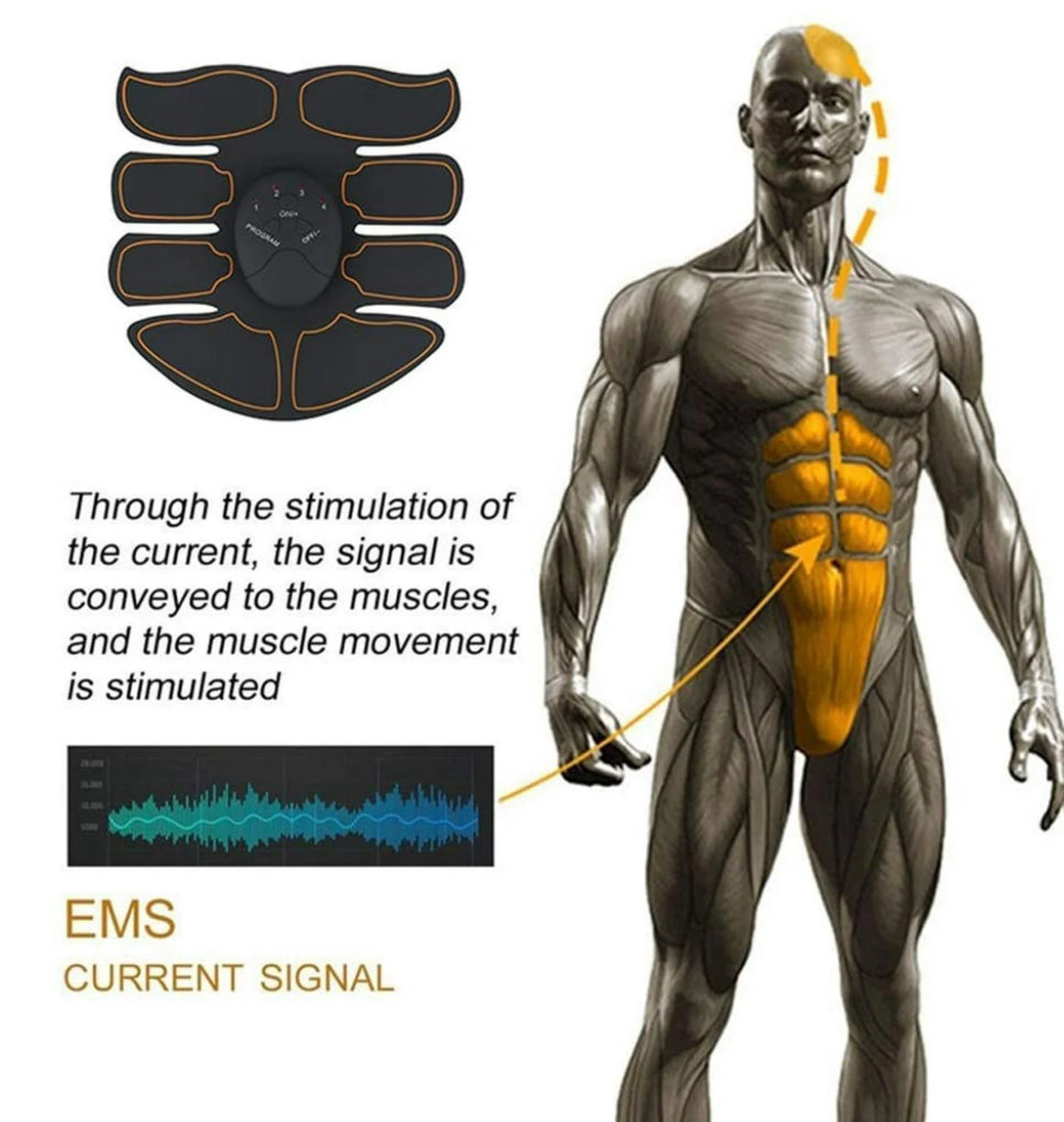 Muscle Toner EMS AB Toning Belt for Body Fitness 6 Modes 10 Levels for Abdomen Leg Arm Abdominal Workout Equipment for Men Women Portable Training Gear at Home Office Wireless Electric ABS Trainer