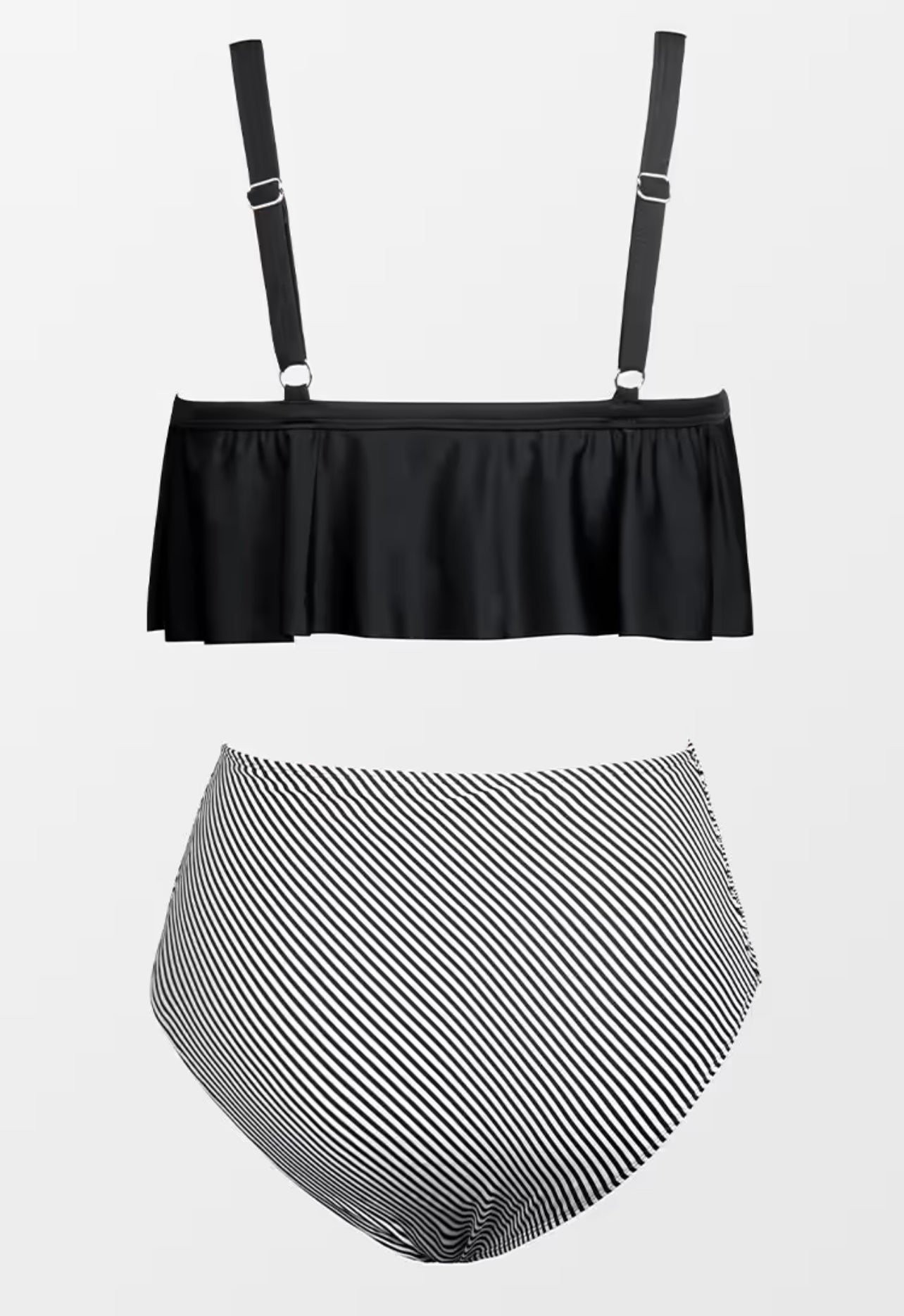 CUPSHE Ruffle Plus Size Bikini With High Waisted Bottom
