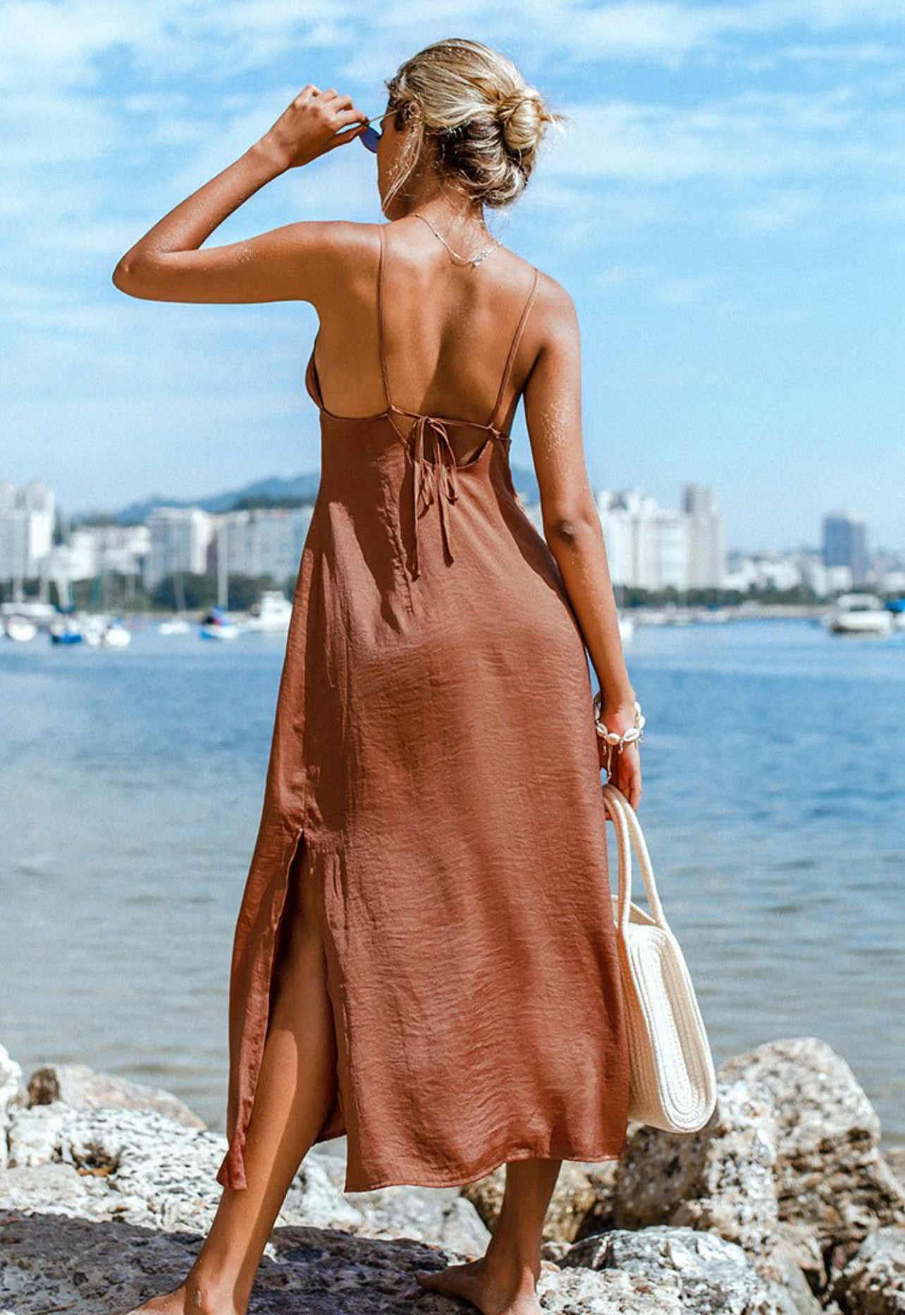 CUPSHE Women’s Caramel Slip Dress