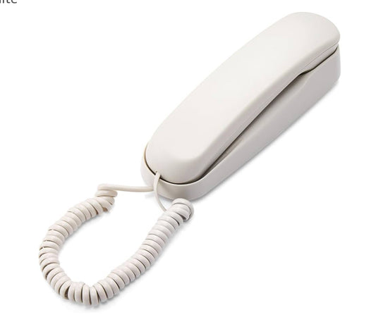 TC990 Wall-Mounted Caller Home Telephone Wall Phone Fixed Landline Wall Hanging- Telephones for Home and Office Use, White