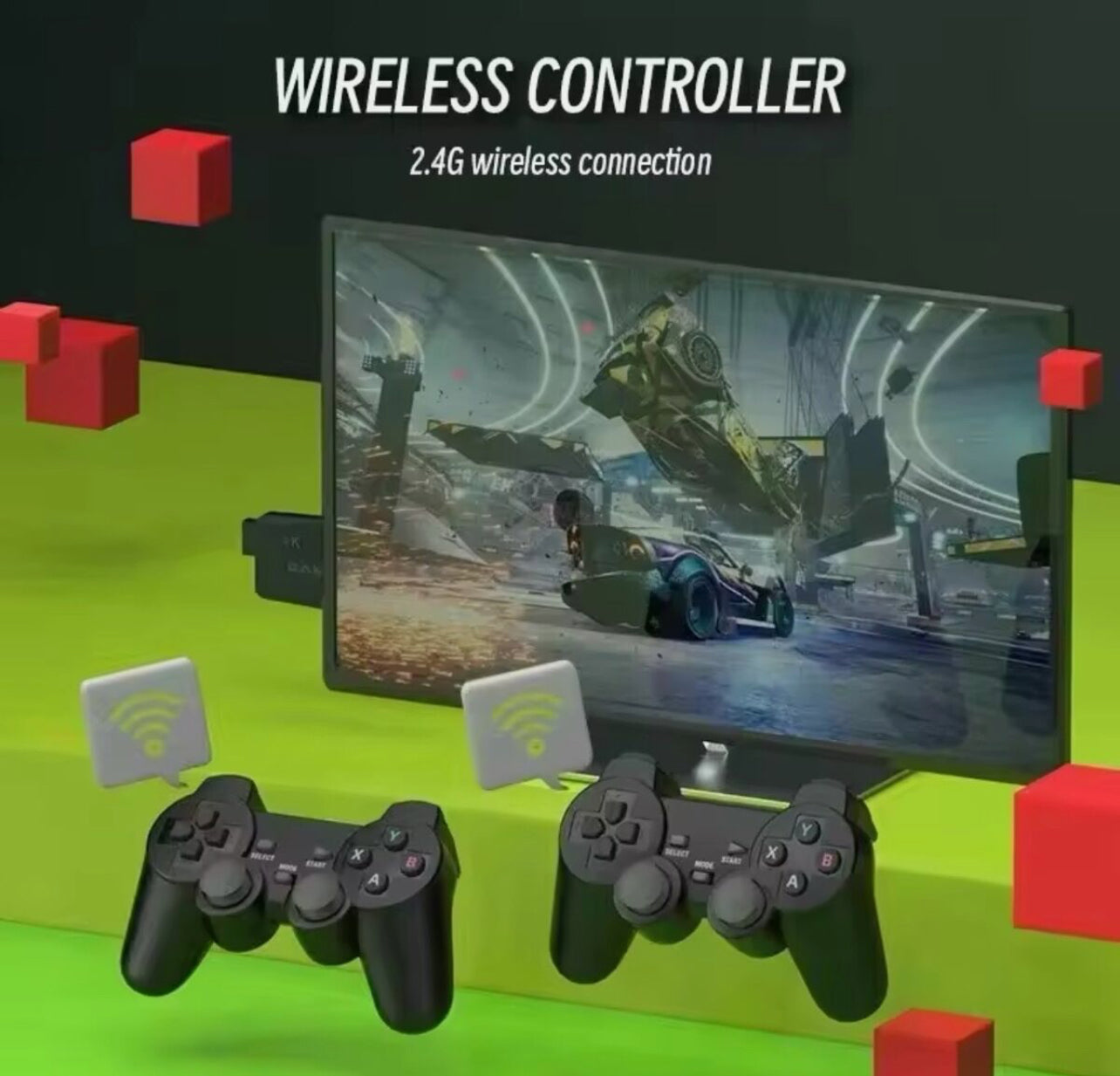2.4G Wireless Controller Gamepad - 4K Ultra HD Game Stick 64G