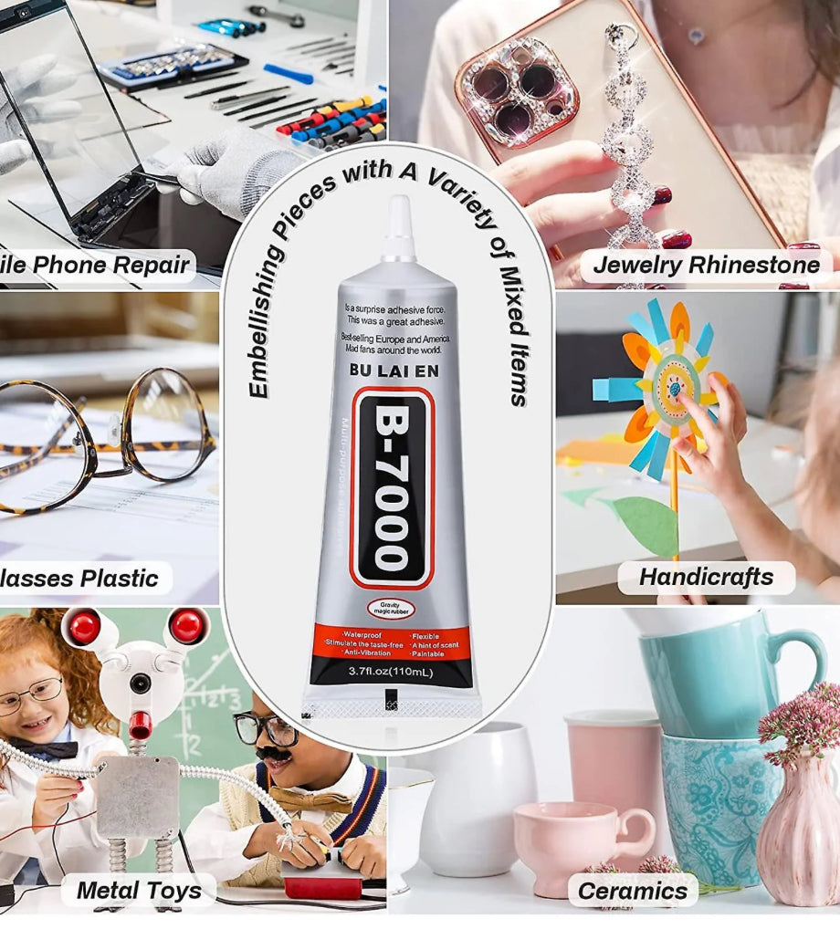 B7000 Jewelry Bead Glue, Clear 3.7 Fl Oz B7000 Multipurpose Adhesive Super Glue(110 Ml/ 3.7oz)